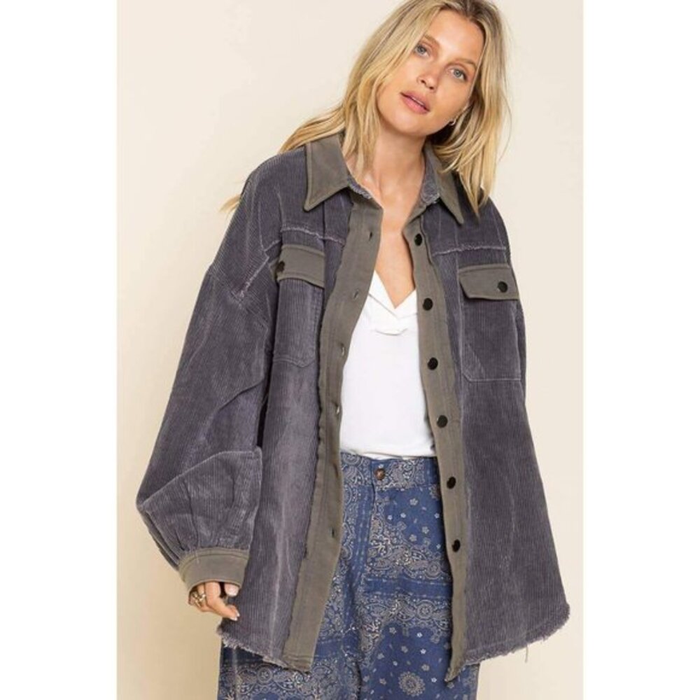 Deep Charcoal Vintage Corduroy Jacket